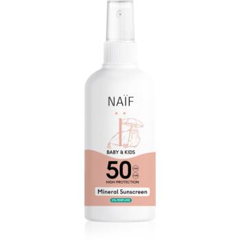 Naif Baby & Kids Mineral Sunscreen SPF 50 0 % Perfume ochranný sprej na opaľovanie 100 ml