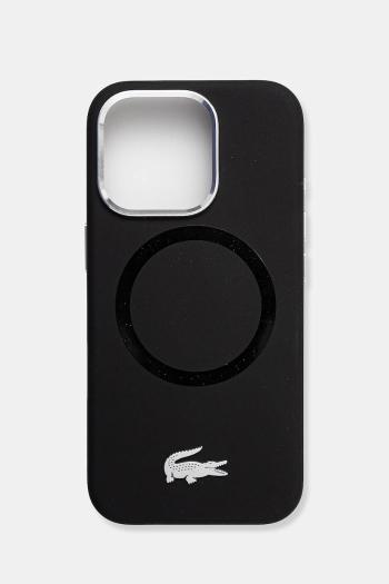 Puzdro na mobil Lacoste iPhone 16 Pro 6.3 čierna farba, LCHMP16LSMAK