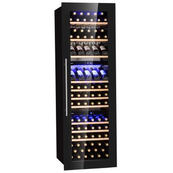 Klarstein Vinsider 89 Trio, vstavaná vinotéka, 5-18°C, dotykový ovládací panel, drevené police
