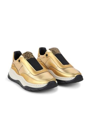 Detské kožené tenisky Marc Jacobs zlatá farba, W60375
