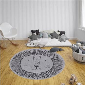 Detský kusový Flatweave Kids Rugs 104883 Silver/Grey 120 × 120 cm kruh (278601-107014)