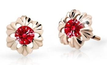 Cutie Jewellery Detské náušnice z ružového zlata C2213-30-X-4 červená
