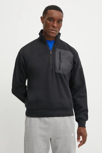 Mikina adidas City Escape pánska, čierna farba, jednofarebná, JF3290