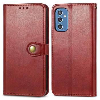 LEATHER BUCKLE Peňaženkový obal Samsung Galaxy M52 5G červený