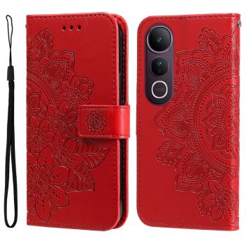 ART MANDALA Peňaženkový kryt pre Vivo V50 Lite červený
