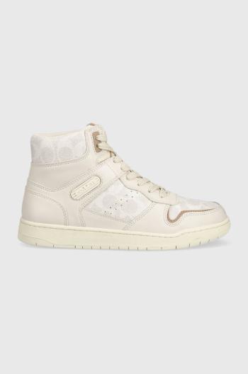 Tenisky Coach Hi Top Coated Canvas béžová farba, CD304