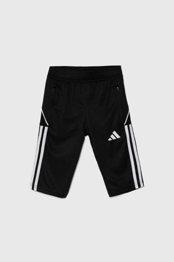 Detské krátke nohavice adidas Performance TIRO23L 3/4PNTY čierna farba, s nášivkou, nastaviteľný pás HS3552