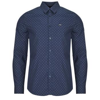 Guess  LS SUNSET MELANGE SHIRT  Košele s dlhým rukávom Modrá