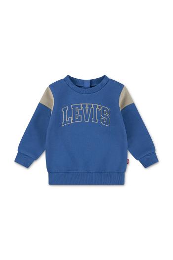 Detská mikina Levi's LEVI'S SPORTY CREW modrá farba, s potlačou, 6EN726