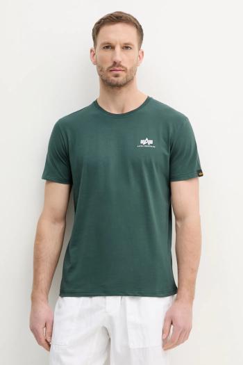 Bavlnené tričko Alpha Industries pánske, čierna farba, s potlačou, 188505
