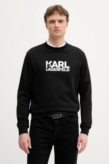 Bavlnená mikina Karl Lagerfeld čierna farba, s potlačou, 553917.705091