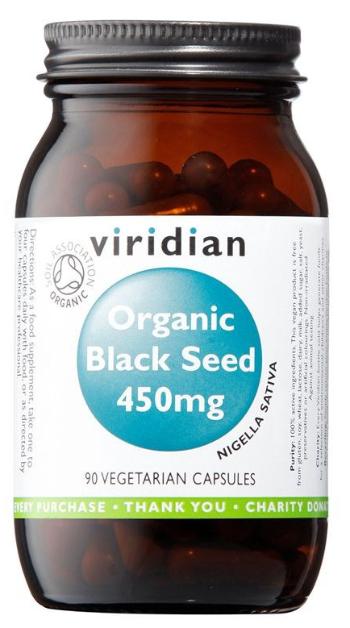 VIRIDIAN Organic Black Seed 450 mg, 90 kapsúl