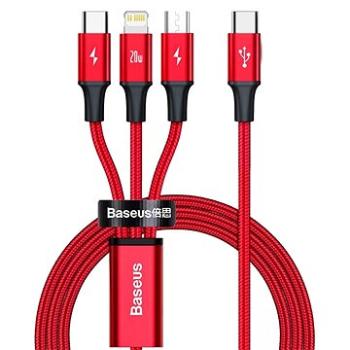 Baseus Rapid Series nabíjací/dátový kábel 3 v 1 USB-C (USB-C + Lightning + USB-C) PD 20 W 1,5 m, čer (CAMLT-SC09)