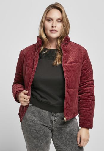 Urban Classics Ladies Corduroy Puffer Jacket burgundy - XS