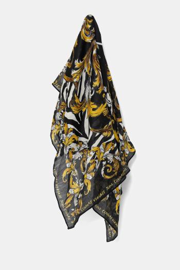 Vlnený šál Versace Jeans Couture čierna farba, vzorovaná, 78HA7H02 ZG355