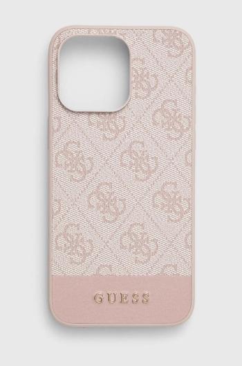 Puzdro na mobil Guess iPhone 15 Pro Max 6.7 ružová farba, GUHCP15XG4GLPI