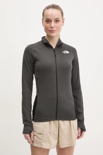 Športová mikina The North Face Bolt Polartec dámska, šedá farba, vzorovaná, NF0A8BT0MN81