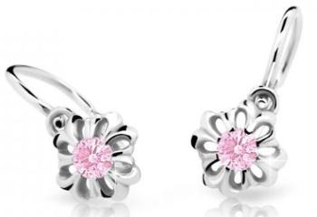 Cutie Jewellery Nežné detské náušnice z bieleho zlata C2208-10-X-2 ružová