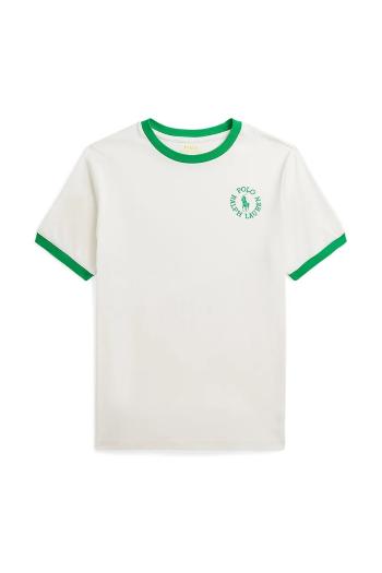 Detské bavlnené tričko Polo Ralph Lauren biela farba, jednofarebný, 323964454001
