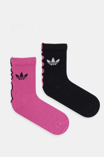 Ponožky adidas Originals Ruffle Crew 2-pak čierna farba, JX5210