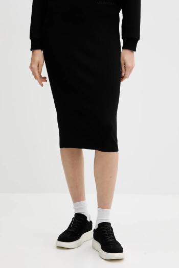 Sukňa Armani Exchange čierna farba, midi, puzdrová, XW001302 AF10352