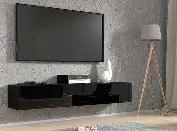ARTBm Závesný TV stolík BINGO 180 cm | čierna - čierny lesk