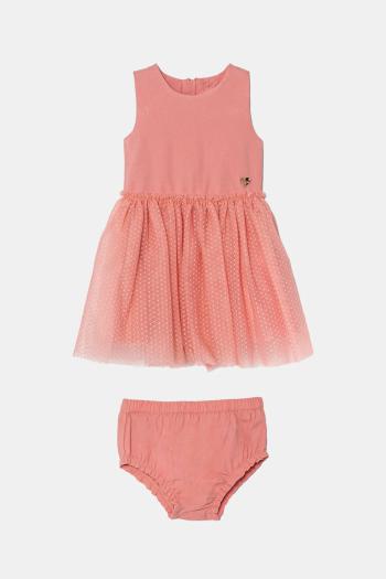 Šaty pre bábätká Guess ružová farba, mini, áčkový strih, A5RK08 KAUH0