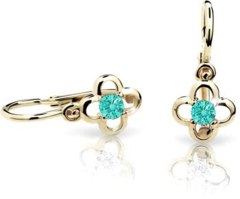 Cutie Jewellery Zlaté detské náušnice C1944-10-X-1 svetlo zelená
