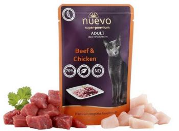 NUEVO cat Adult Beef & Chicken kapsičky pre mačky 16x85g