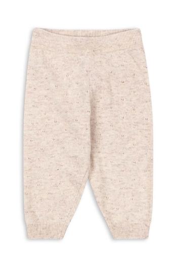 Detské nohavice zo zmesi vlny Konges Sløjd MINO KNIT PANTS béžová farba, jednofarebné, KS101616