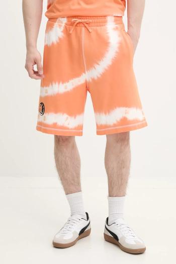 Bavlnené šortky Hugo Blue pánske, oranžová farba, 50535212