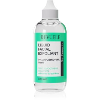 Revuele Liquid Facial Exfoliant 9% AHA/BHA/PHA blend exfoliačné peelingové sérum pre mastnú pleť 125 ml