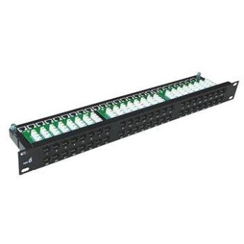 DATACOM Patch panel 19 UTP 48 port CAT5E DUAL 1U BK (8×6p) (3004)