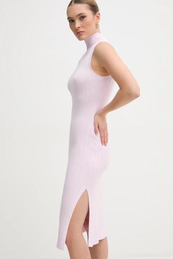 Šaty Dkny ružová farba, mini, priliehavá, DJ5R0626