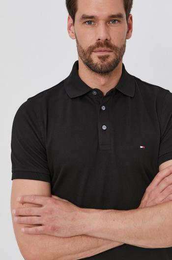 Polo tričko Tommy Hilfiger pánske,čierna farba,jednofarebné,MW0MW17771
