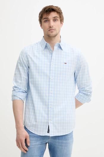 Bavlnená košeľa Tommy Jeans pánska, regular, s klasickým golierom, DM0DM20885