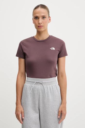 Tričko The North Face Simple Dome dámske, hnedá farba, NF0A87NHBQ71