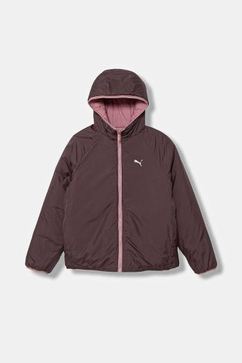 Detská obojstranná bunda Puma Reversible Puffer Jacket ružová farba, 688407