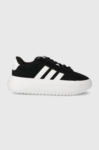 Semišové tenisky adidas  Grand Court Platform čierna farba, IE1102