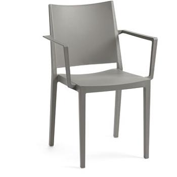 ROJAPLAST Stolička záhradná MOSK ARMCHAIR, sivá (5604916050415)
