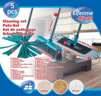Set čistiaci - 2 x mop, 1 x zmeták