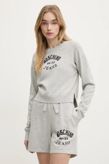 Bavlnený sveter Moschino Jeans šedá farba, tenký, 0907 3201