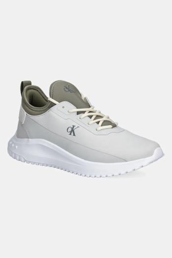 Tenisky Calvin Klein Jeans EVA RUNNER TECH RIPSTOP pánske, šedá farba, YM0YM01203