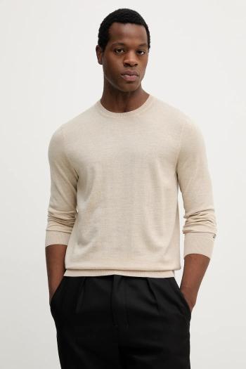Vlnený sveter Tommy Hilfiger béžová farba, ľahký, MW0MW39775