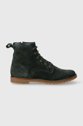 Detské semišové topánky Pom D'api TRIP HI LACE zelená farba