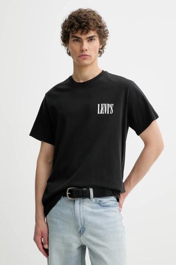 Bavlnené tričko Levi's pánske, béžová farba, s potlačou