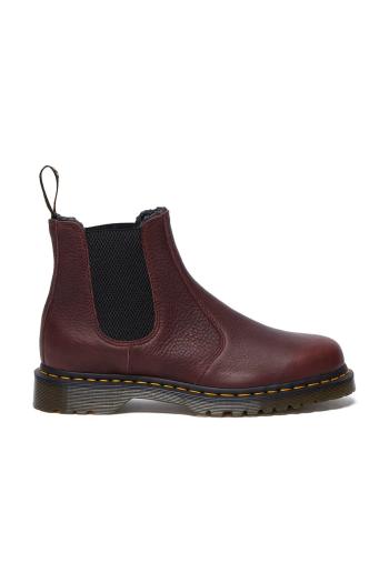 Workery Dr. Martens 2976 WL dámske, bordová farba, na plochom podpätku, zateplené, DM31874600