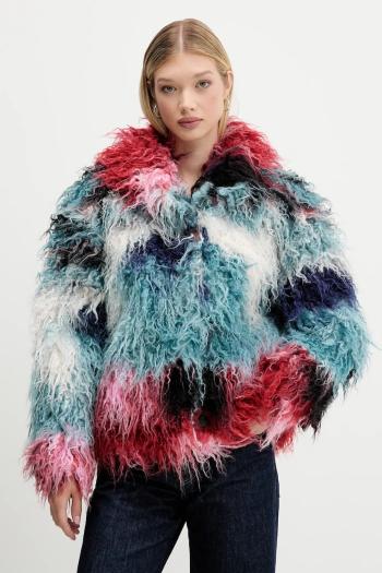 Kabát Desigual CLOUD LACROIX tyrkysová farba, 25WWEW02