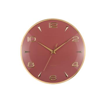Dizajnové nástenné hodiny Karlsson 6017RD červené,priemer 40 cm