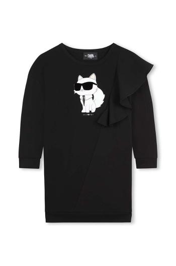 Dievčenské šaty Karl Lagerfeld čierna farba, mini, rovný strih, Z30181